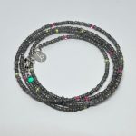 Beads Wickelarmband Lava Schwarz 4-Fach , handgemacht.